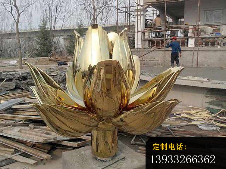 广场不锈钢莲花雕塑_750*562