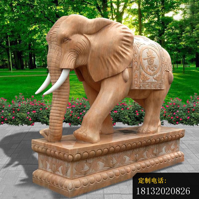 公园晚霞红大象雕塑_800*800