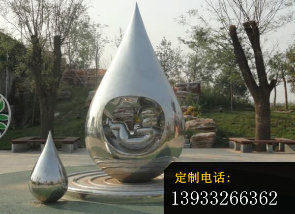 公园不锈钢生命之源水滴雕塑_600*435
