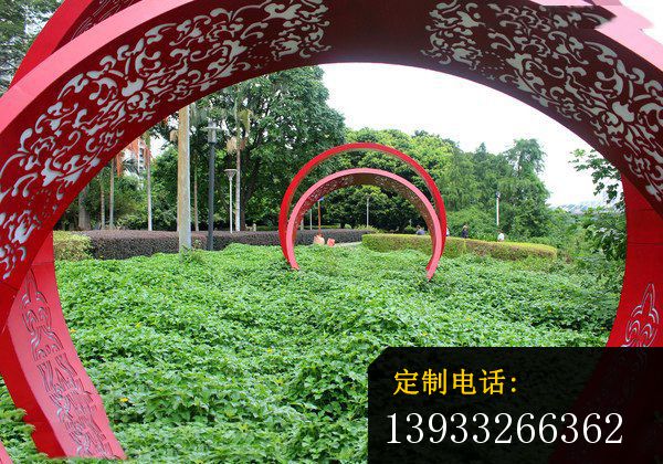 公园不锈钢手镯景观雕塑_600*420