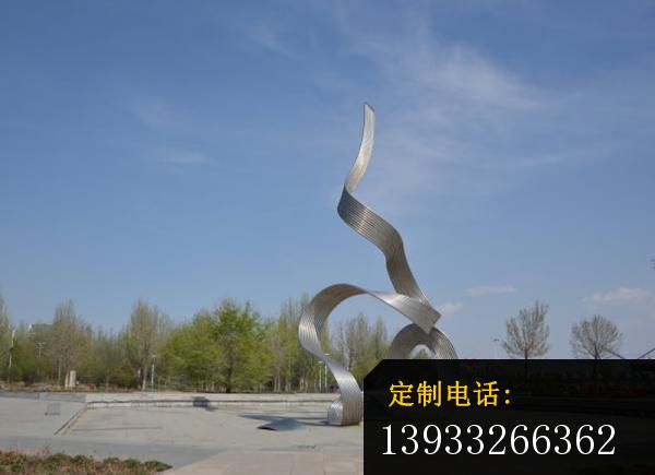 公园不锈钢丝带景观雕塑_600*435