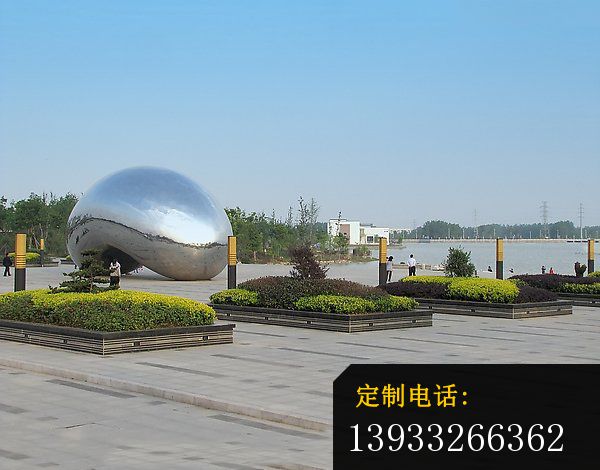 广场不锈钢异形水滴雕塑_600*470