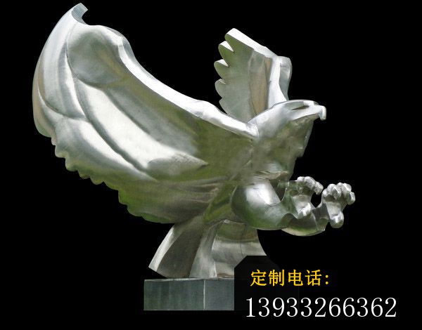 广场不锈钢鹰摆件雕塑_600*470