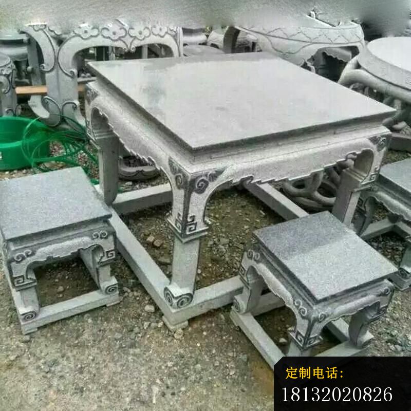 大理石方形桌凳雕塑_800*800