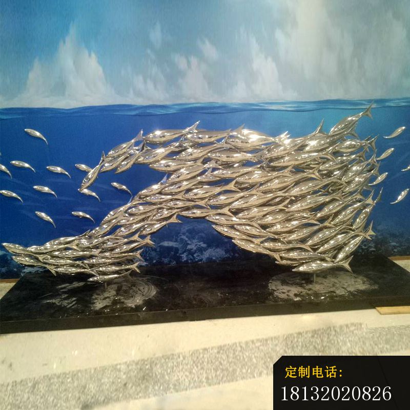 不锈钢海洋鱼群雕塑_800*800
