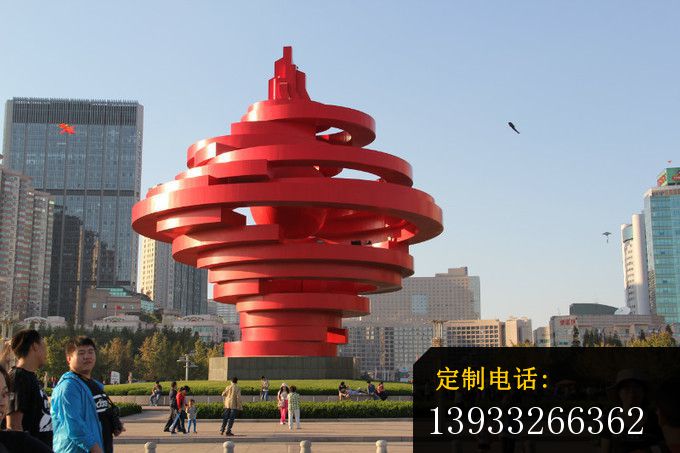 广场不锈钢抽象火炬雕塑_680*453