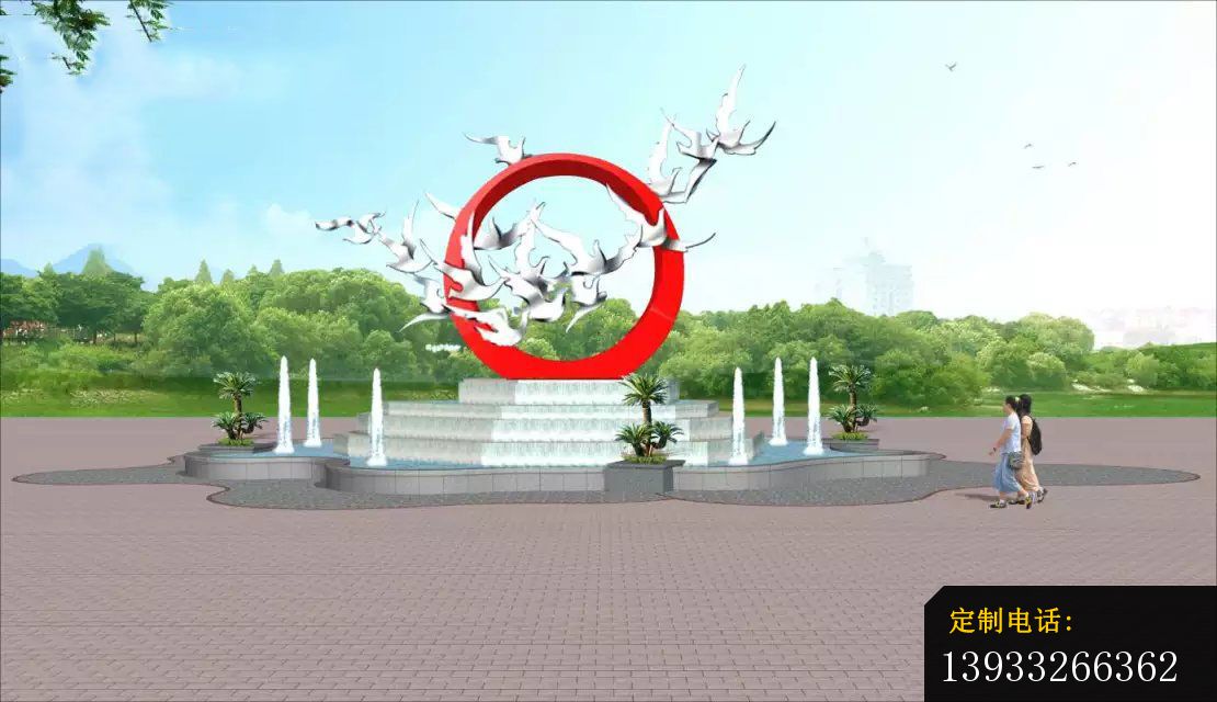 广场不锈钢初升的太阳抽象雕塑_1110*640