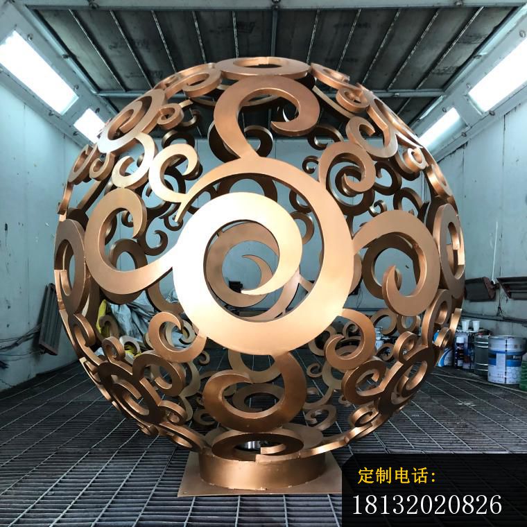 不锈钢金属镂空球造型雕塑_760*760