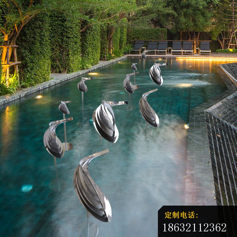 别墅庭院不锈钢抽象鱼雕塑 (1)_800*800