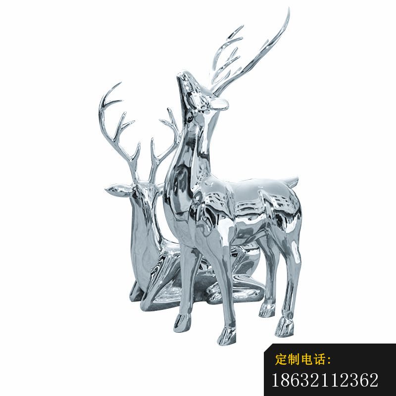 别墅庭院镜面不锈钢抽象鹿雕塑 (1)_800*800