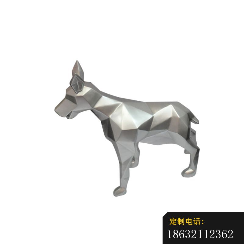 不锈钢抽象几何狗雕塑_800*800