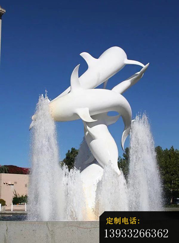 公园不锈钢动物海豚雕塑_600*811