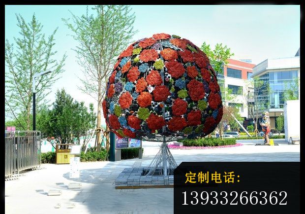 城市不锈钢绣花球雕塑_620*434