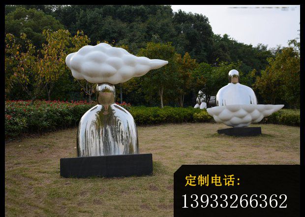 公园不锈钢云端之上景观雕塑_620*440