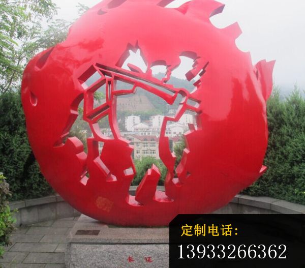 公园不锈钢抽象镂空球雕塑_600*527
