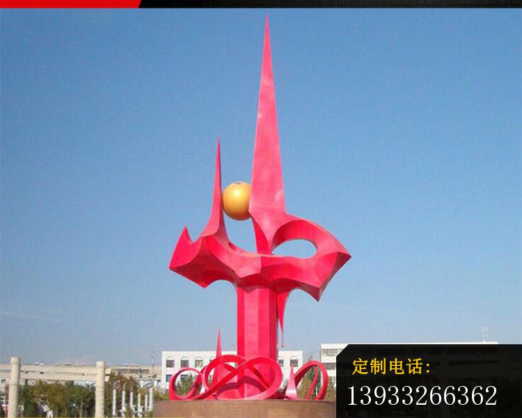企业不锈钢抽象摆件雕塑_750*601