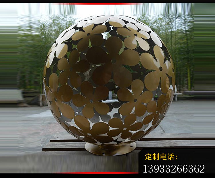 园林不锈钢镂空球景观雕塑_750*621