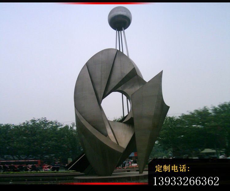 广场不锈钢螺旋花型景观雕塑_750*625