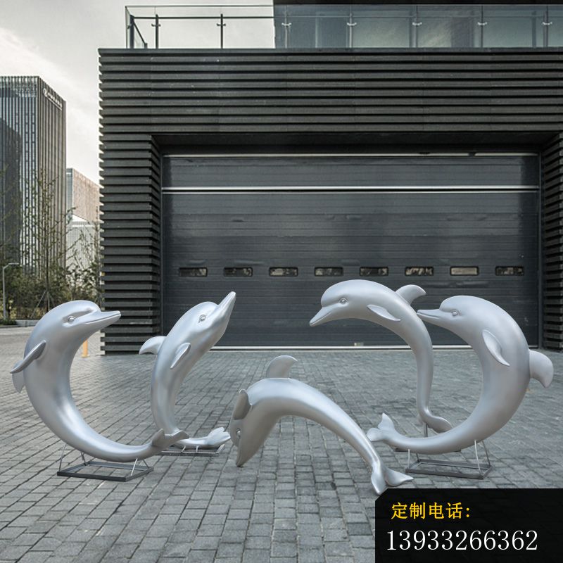 广场不锈钢海豚景观雕塑_800*800