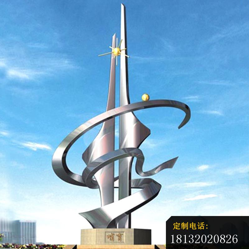 不锈钢广场标识雕塑_800*800