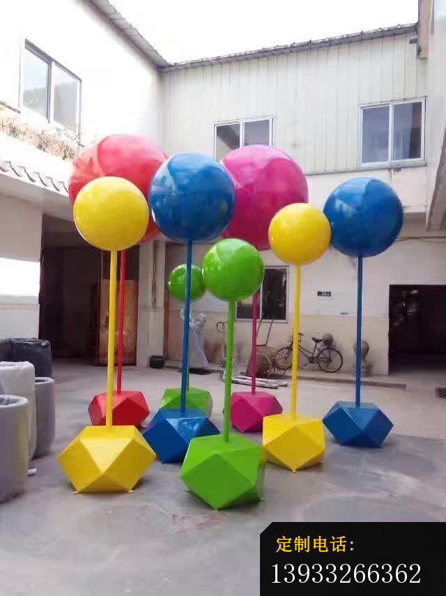 商场不锈钢彩色气球雕塑_640*854
