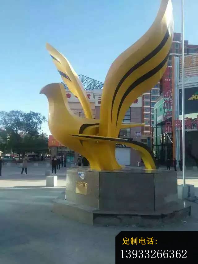 不锈钢城市大型飞鸟雕塑_640*854