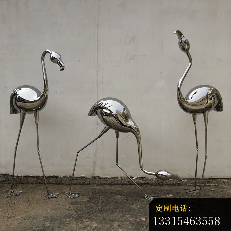 不锈钢锻造火烈鸟雕塑 (5)_750*750