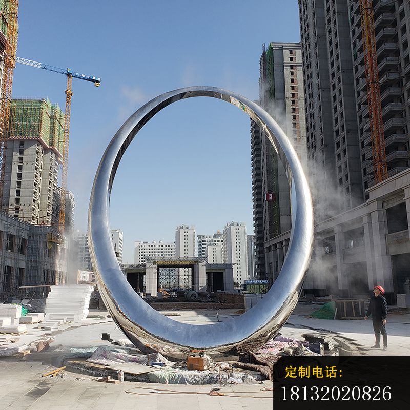 　　不锈钢小区圆环雕塑 _800*800