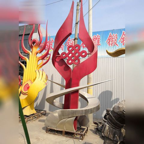佛山不锈钢中国结移动标志雕塑