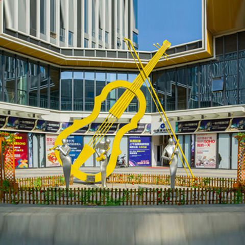  东莞不锈钢商场提琴雕塑
