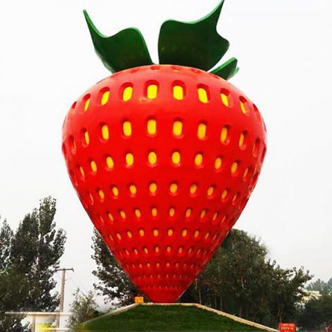    德州草莓不锈钢景观雕塑