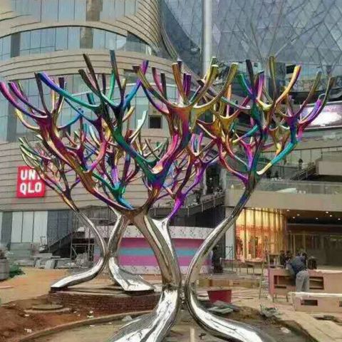 临沂不锈钢彩色景观树雕塑