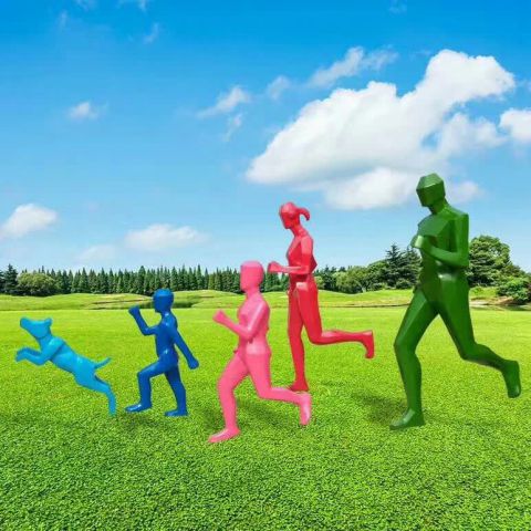 不锈钢公园跑步人物雕塑