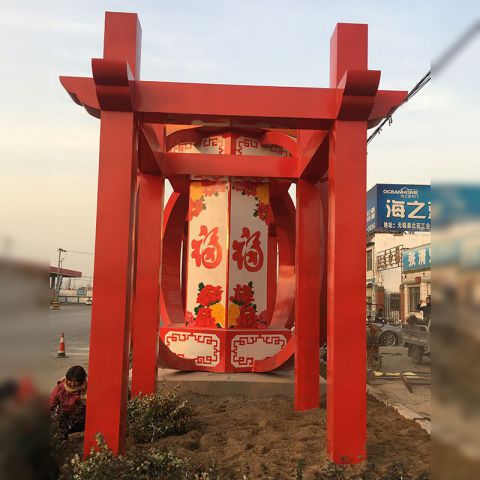  徐州不锈钢中国梦灯笼雕塑