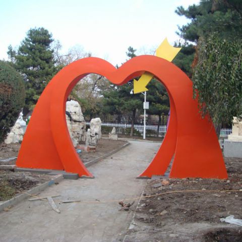  淮安公园不锈钢拱门雕塑 