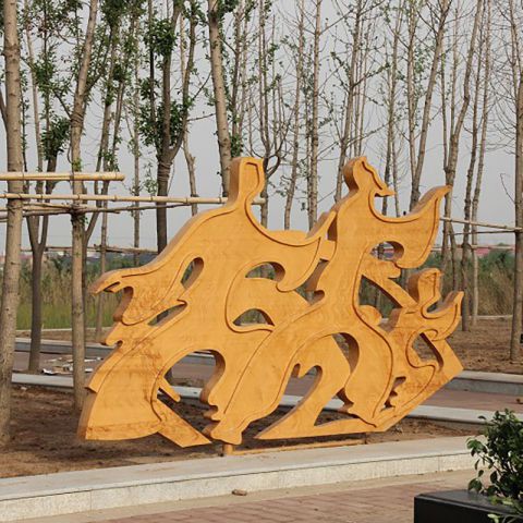  临沂公园不锈钢剪纸雕塑