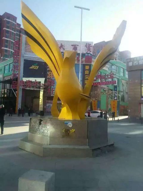 不锈钢城市大型飞鸟雕塑 
