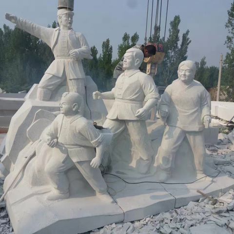 八路军人物石雕