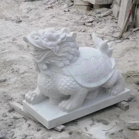 汉白玉龙龟动物雕塑