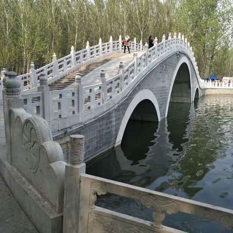  漳州汉白玉园林石拱桥雕塑