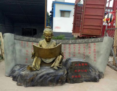少年梁启超人物铜雕塑