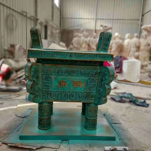 寺庙景观铜鼎雕塑