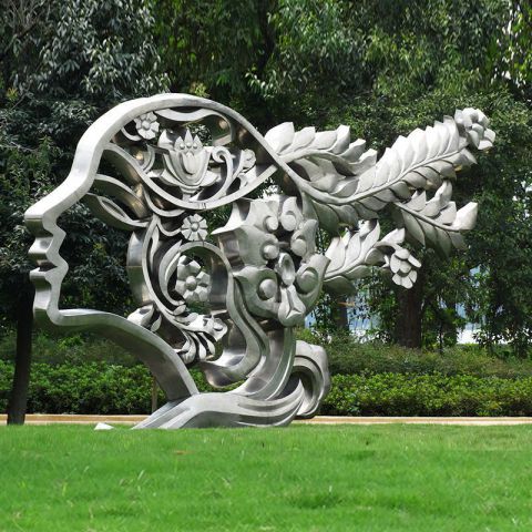 郑州不锈钢抽象头像雕塑