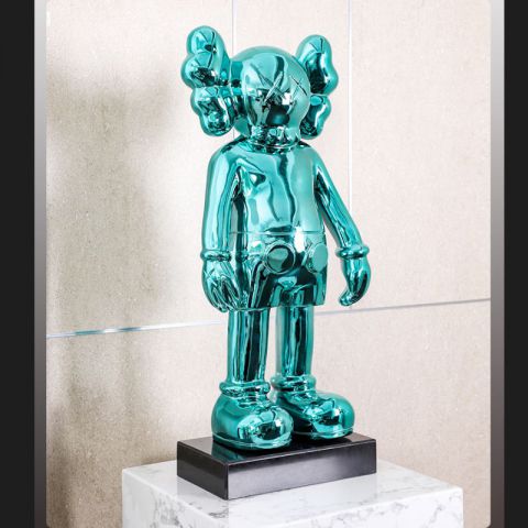 蓝色动漫不锈钢机器人雕塑 
