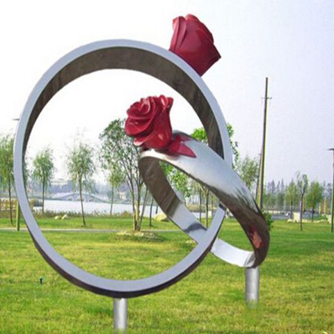 玫瑰戒指不锈钢雕塑