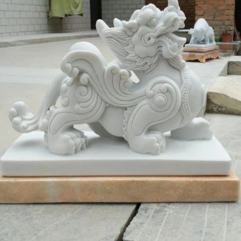 淄博汉白玉神兽貔貅雕塑