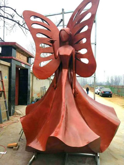 广场不锈钢天使摆件雕塑