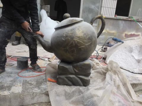 茶壶景观铜雕
