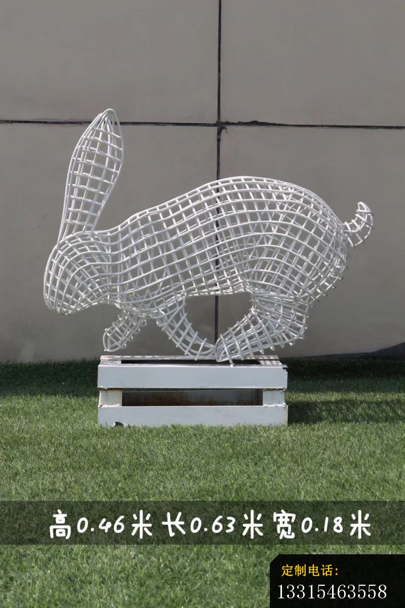 各种姿势不锈钢镂空兔子雕塑 (4)_800*1200