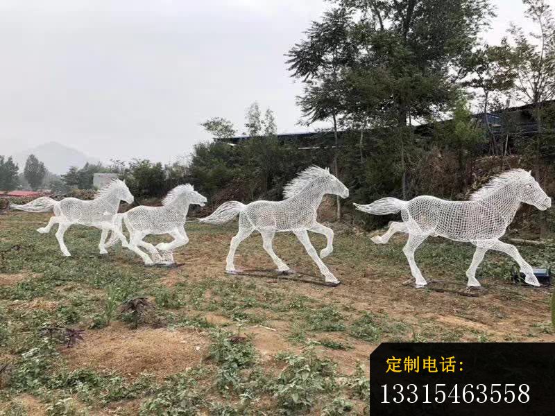 不锈钢镂空群马奔跑雕塑 (1)_800*600